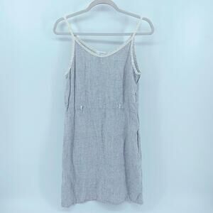Vintage Aly Wear linen side zip spaghetti strap summer dress sz S